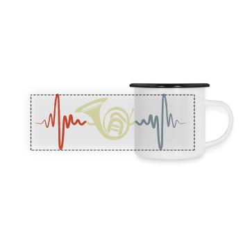 Horn Player's Heartbeat - Panoramic Camper Mug - white/black - Front