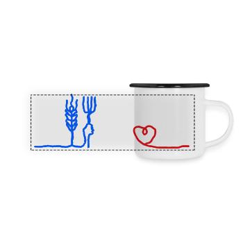 Cœur de Paysan 🇫🇷 - Mug panoramique émaillé - blanc/noir - Devant