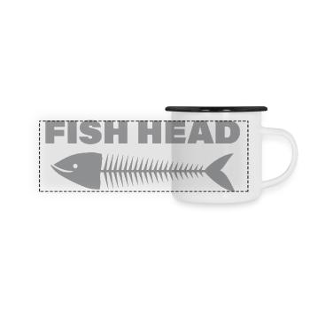 fish head - Panoramic Camper Mug - white/black - Front