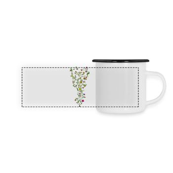 guitare florale - Enracinée dans la nature, jouée par le soo - Mug panoramique émaillé - blanc/noir - Devant