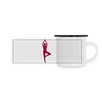 Formes de yoga Silhouettes - Mug panoramique émaillé - blanc/noir - Devant