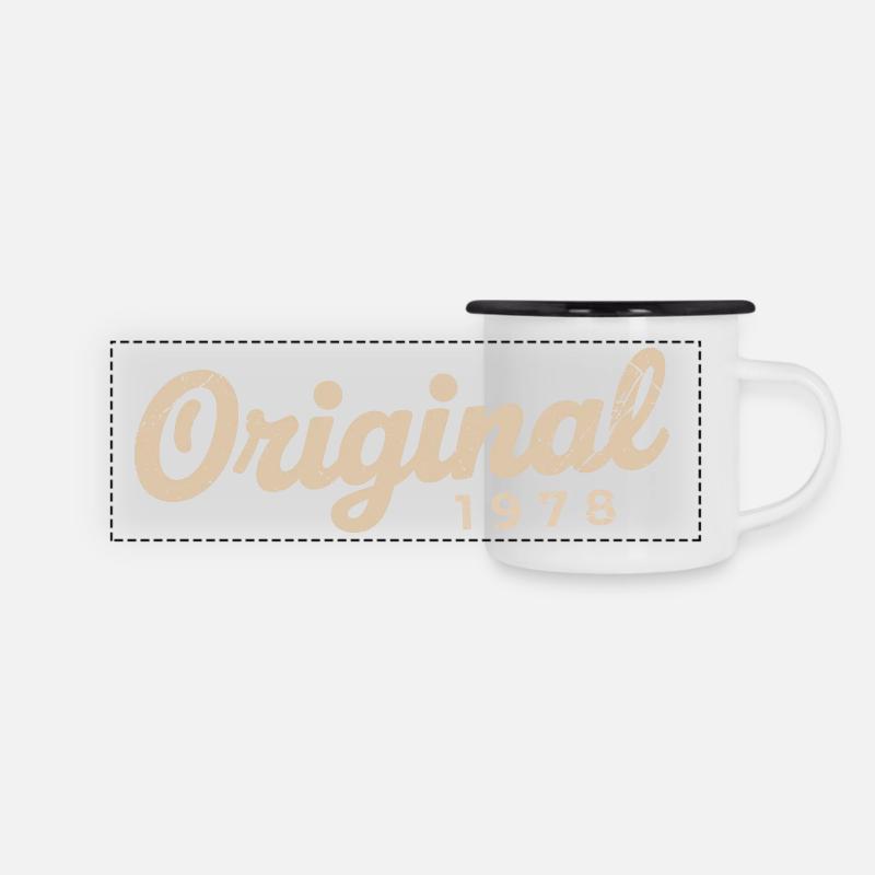 Cadeau d’anniversaire 1978 | Nées en 1978 - Mug panoramique émaillé - blanc/noir