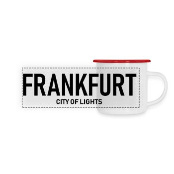 Frankfurt - City of Lights - Nightlife - Panoramic Camper Mug - white/red - Front