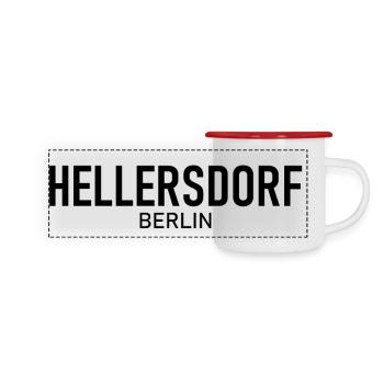 Hellersdorf - Berlin - Deutschland - Bezirk - Panorama Emaille-Tasse - Weiß/Rot - Vorne