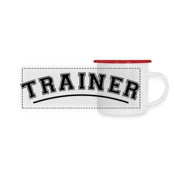 Trainer - Panorama Emaille-Tasse - Weiß/Rot - Vorne