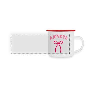 Love Pink Bow - Любовь бант - Mug panoramique émaillé - blanc/rouge - Devant