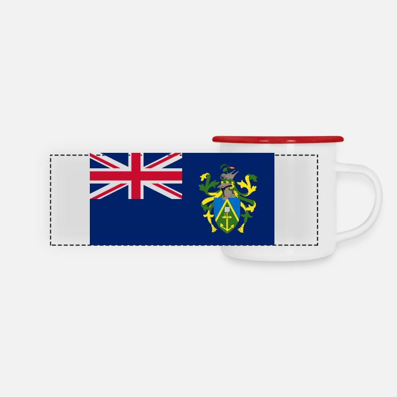 Pitcairn Islands - Panoramic Camper Mug - white/red