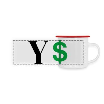 Letter y dollar - Panoramic Camper Mug - white/red - Front