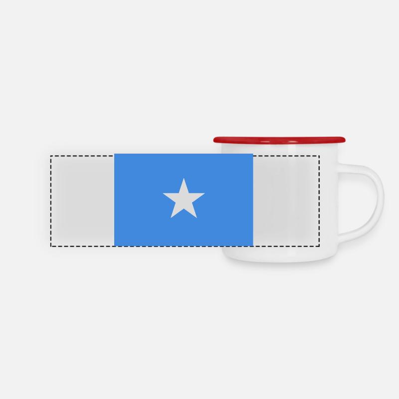 Somalia - Panorama Emaille-Tasse - Weiß/Rot