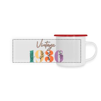 Vintage 1936 Floral - Panoramic Camper Mug - white/red - Front