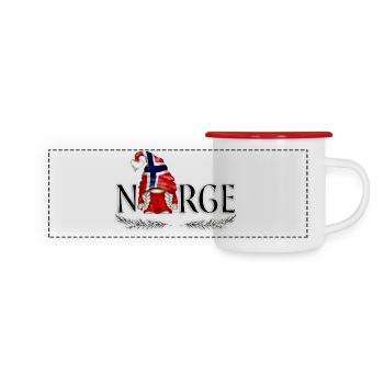 Norge - Gnome - Nisse - Norvège - Mug panoramique émaillé - blanc/rouge - Devant