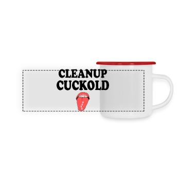 cocu - Mug panoramique émaillé - blanc/rouge - Devant