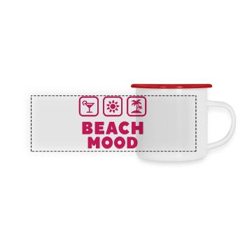 Beach Mood Summer Sun Sea Cocktail - Panoramic Camper Mug - white/red - Front