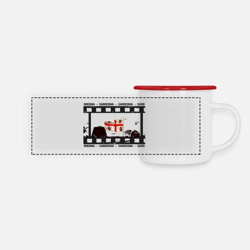 Sardegna Film Strip - Panoramic Camper Mug - white/red