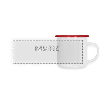 MUSIC aus Noten – Für echte Musikfans - Panorama Emaille-Tasse - Weiß/Rot - Vorne