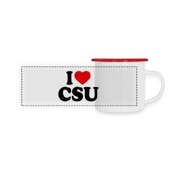 J’adore csu - Mug panoramique émaillé - blanc/rouge - Devant