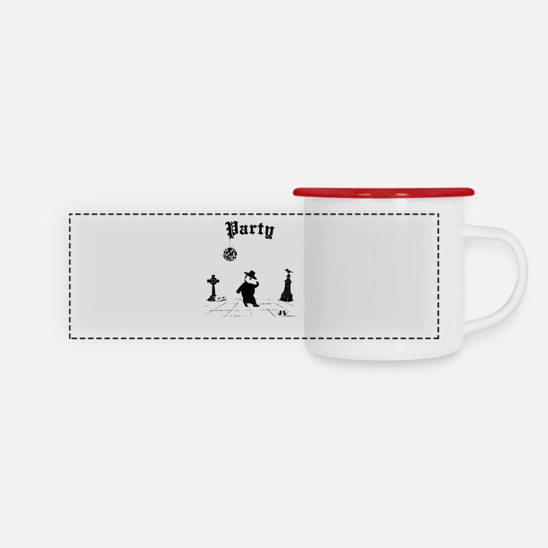 Comme si c’était 1347 Tee - Mug panoramique émaillé - blanc/rouge