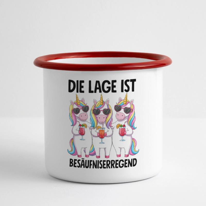 Die Lage Ist Besäufniserregend Panorama Emaille-Tasse
