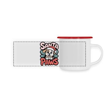 Santa Paws – Cute Christmas Dog, Gift - Panoramic Camper Mug - white/red - Front