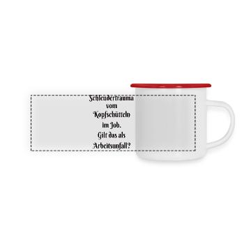 Office Work Accident Funny Saying - Panoramic Camper Mug - white/red - Front