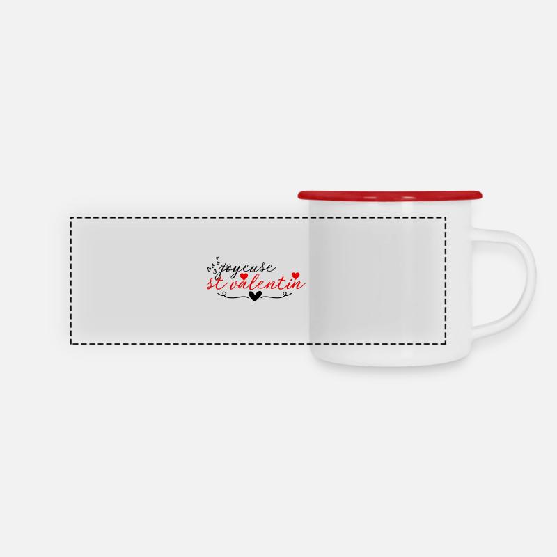 Happy Valentine's Day - Panoramic Camper Mug - white/red