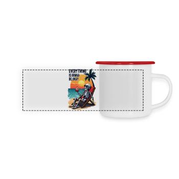 Alles wird gut - Panorama Emaille-Tasse - Weiß/Rot - Vorne