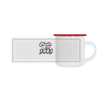 Made in 1961 retro - Mug panoramique émaillé - blanc/rouge - Devant