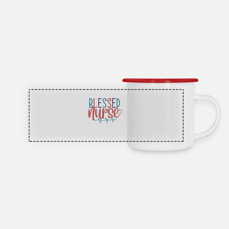 Nurse – Everyday Heroes - Panoramic Camper Mug - white/red