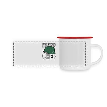 j’ai Glissé chef - Mug panoramique émaillé - blanc/rouge - Devant