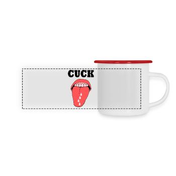 cuckold cuck - Panorama Emaille-Tasse - Weiß/Rot - Vorne