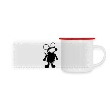Mouse Evil Robber Ninja Raid Thief Burglar - Panoramic Camper Mug - white/red - Front