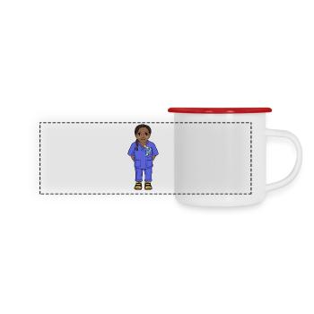 Uskan Tanya - Mug panoramique émaillé - blanc/rouge - Devant