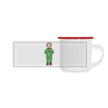 Uskan Lucas - Mug panoramique émaillé - blanc/rouge - Devant