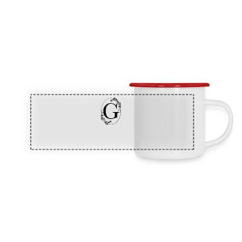 Lettre G - Mug panoramique émaillé - blanc/rouge - Devant