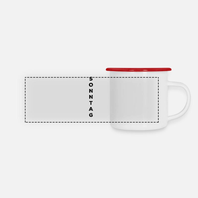Sunday - black - Panoramic Camper Mug - white/red