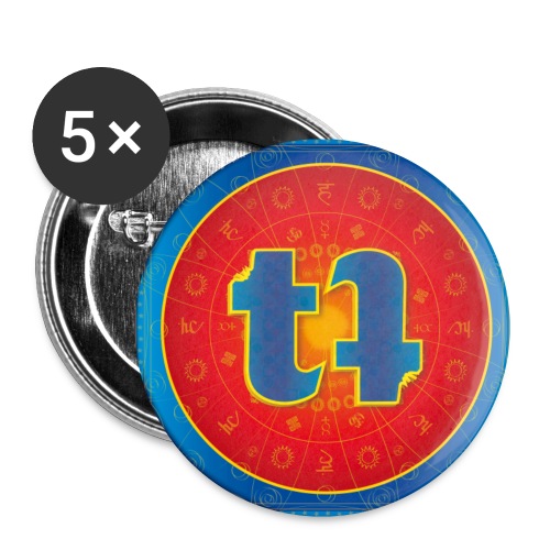 turn turQuoise Logo - Buttons klein 25 mm (5er Pack)