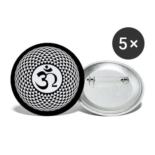 Aumega Swirl Logo White - Buttons small 1''/25 mm (5-pack)