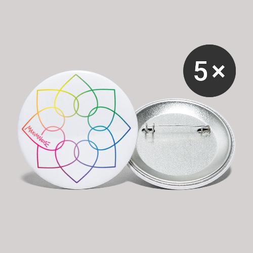 Verbundene Herzen - Buttons klein 25 mm (5er Pack)