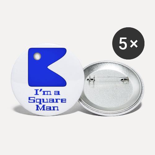 Square man blue - Buttons small 1''/25 mm (5-pack)