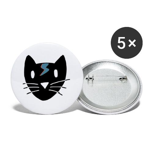 Chat Bowie - Lot de 5 petits badges (25 mm)