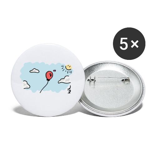 Ballon Amoureux - Lot de 5 petits badges (25 mm)