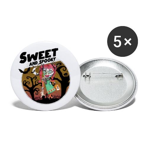 Sweet and Spooky Puppe Gruselstrumpf Halloween - Buttons klein 25 mm (5er Pack)