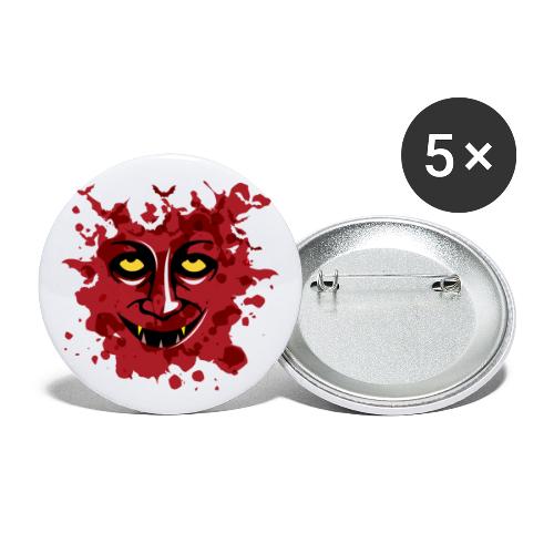Bloody Vampire Face Halloween Fledermaus - Buttons klein 25 mm (5er Pack)