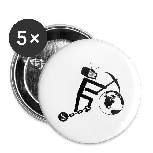 Konsum zerstört die Welt (schwarz) - Buttons klein 25 mm (5er Pack)