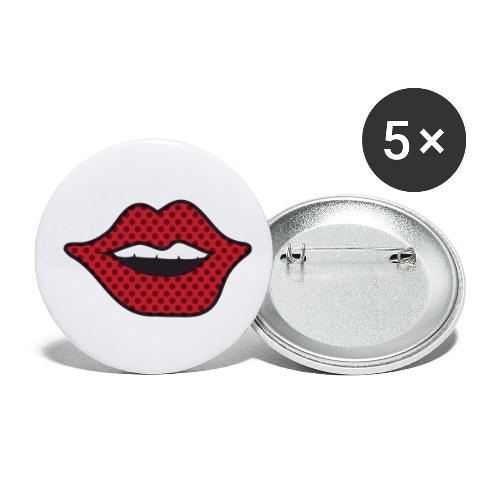 Polka Dot Red Lips - Buttons klein 25 mm (5er Pack)
