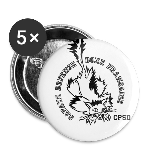 chat cpsd front 15 - Lot de 5 petits badges (25 mm)