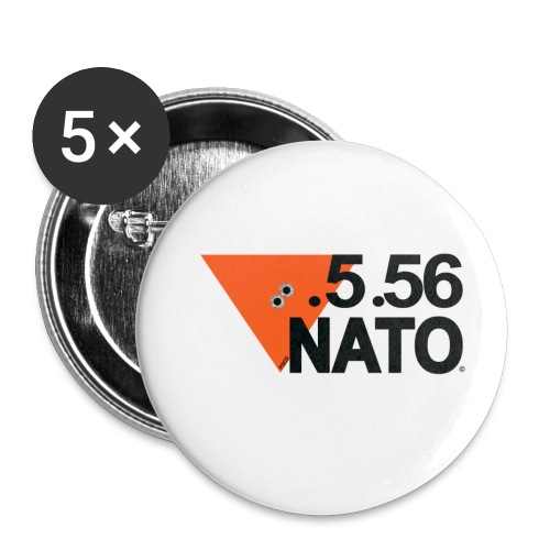 5 56 NATO NOIR png - Lot de 5 petits badges (25 mm)