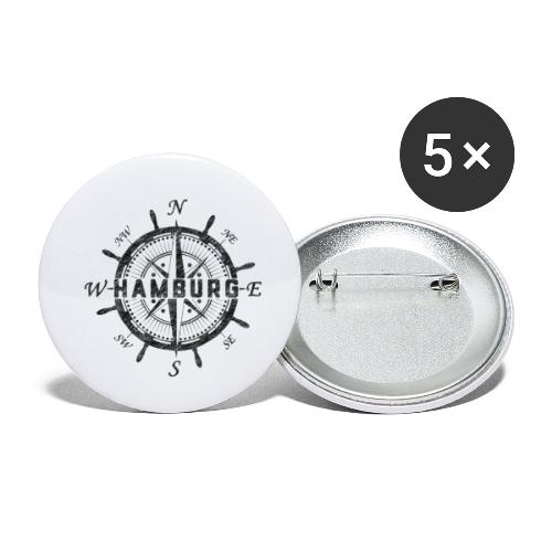 Hamburg Kompass - Buttons klein 25 mm (5er Pack)