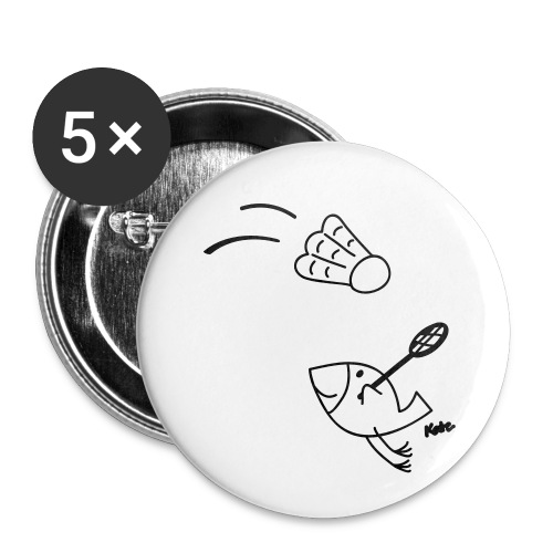 Federball Vogel - Buttons klein 25 mm (5er Pack)