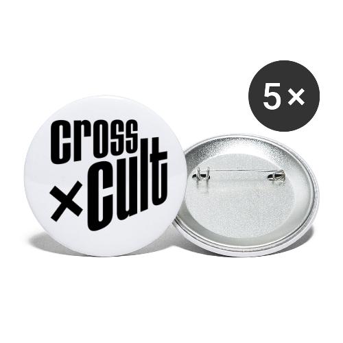 Cross Cult Logo Schwarz - Buttons klein 25 mm (5er Pack)